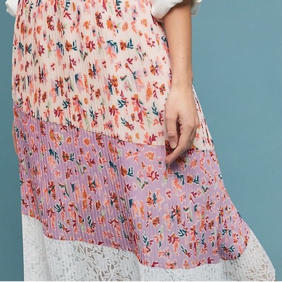 Anthropologie LAIA Pleated floral skirt - Picture 6 of 8